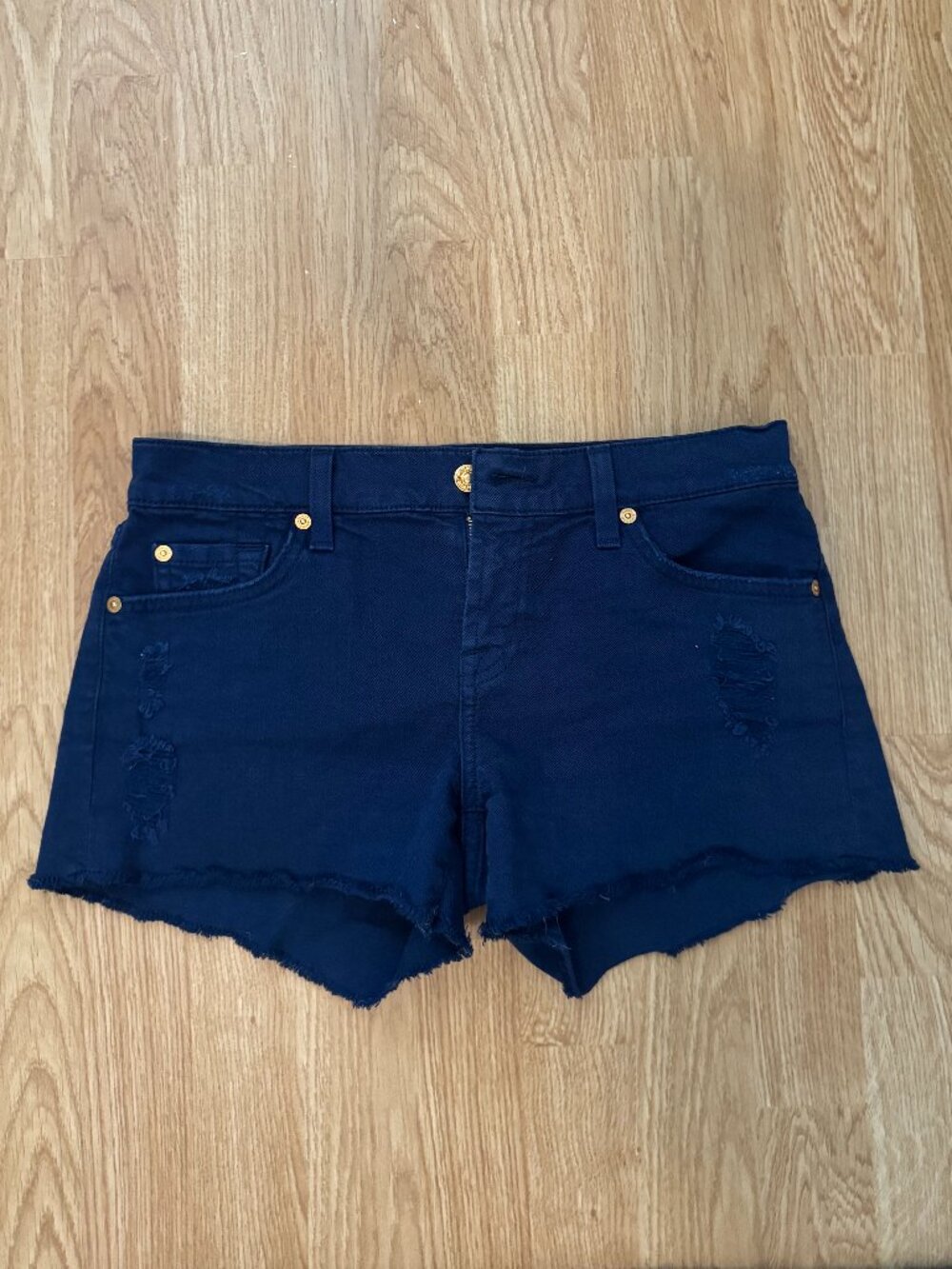 7 For All Mankind Short Blue Denim Shorts